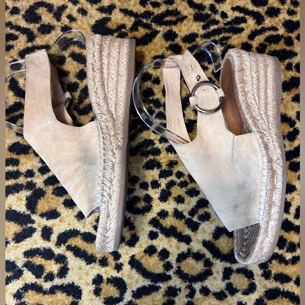 Rag & Bone Calla Suede Wedge Espadrille Sandal Size 39  US 9 - Picture 4 of 10